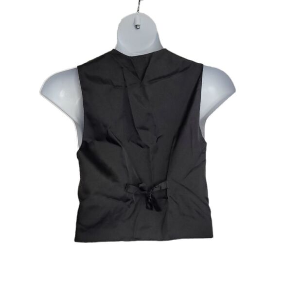 VINTAGE 90s vest Looney Tunes Warner Bros character tile button up tie back S/M - Picture 2 of 7